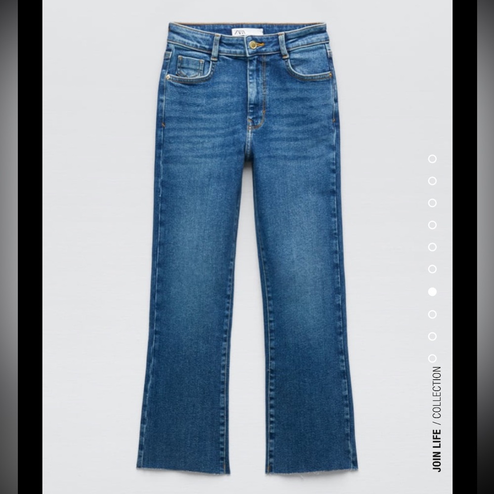 Zara Flare High Rise Blue Jeans Denim